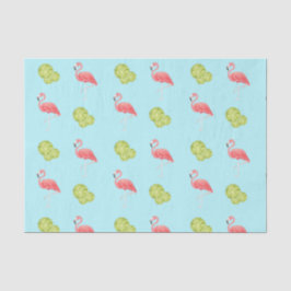 De Seda Miami Vibes Flamingo y limes Tejido Papel