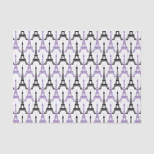 De Seda Moda Papel Purple Paris Eiffel Tower