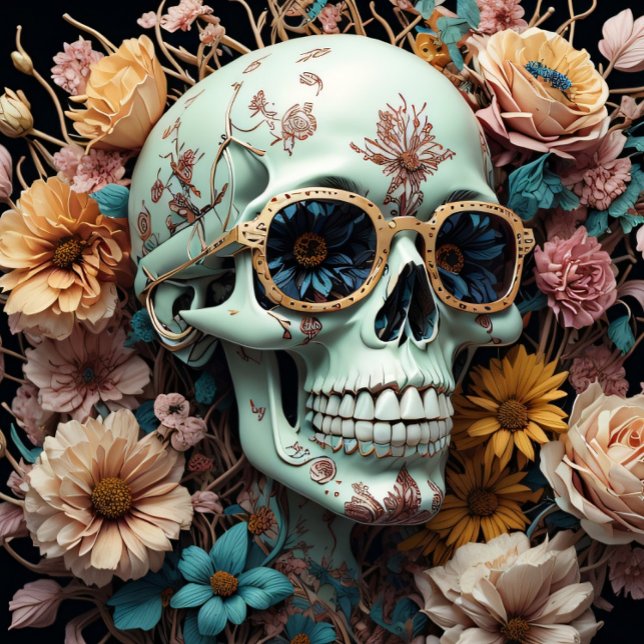 De Seda Mousseline Flower Skull lado derecho del papel (Subido por el creador)