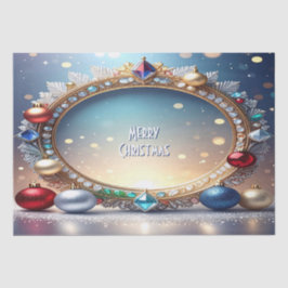 De Seda Navidades Jewel Frame Holiday Tejido Papel
