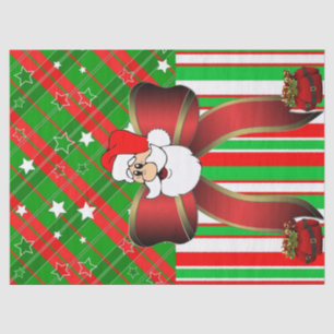 De Seda Navidades Papel Tejido Santa Stripe
