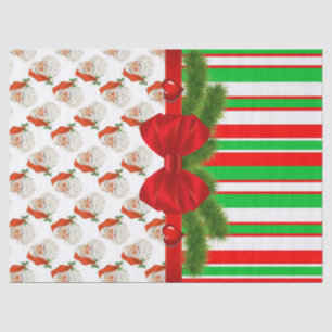 De Seda Navidades Papel Tejido Santa Stripe