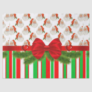De Seda Navidades Papel Tejido Santa Stripe