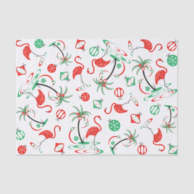De Seda Navidades rojos Flamingo Papel multitisular (Anverso)