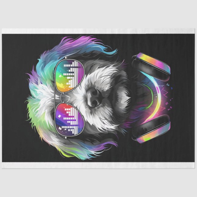 De Seda Neon Cavoodle con audífonos Papel tapón (Anverso)