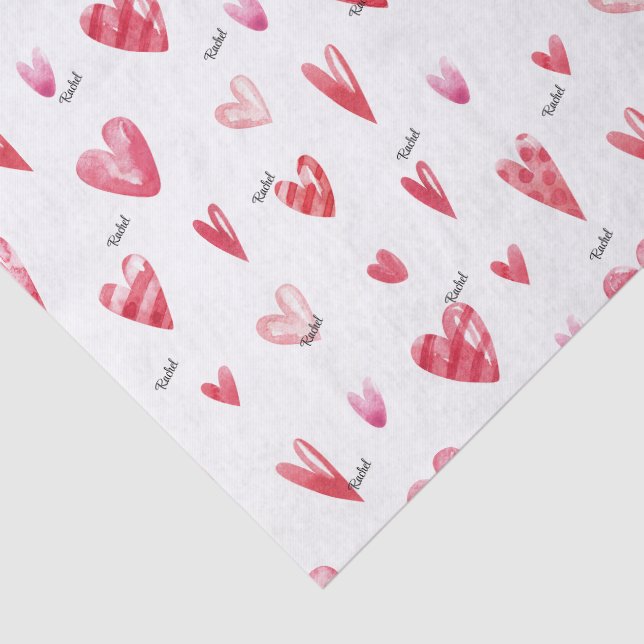 De Seda Nombre, Papel Tejido (3) Corazón Candy Valentines (Detalle)