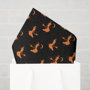 De Seda Papel cutáneo negro y Naranja espeluznante
