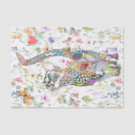 De Seda Papel cutáneo y colorido del gato