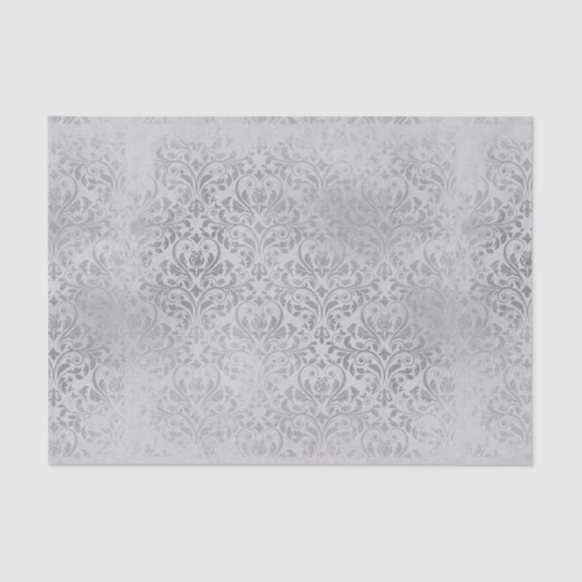 De Seda Papel Damask Gris Vintage (Anverso)