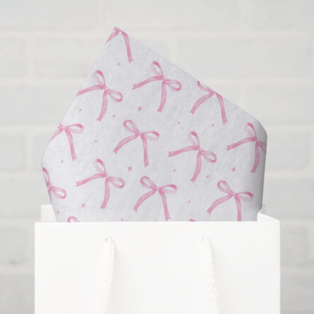 De Seda Papel decoupage con lazos rosas (Bolsa de regalo)