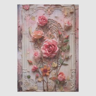 De Seda Papel Decoupage Floral Grunge Vintage Rosa
