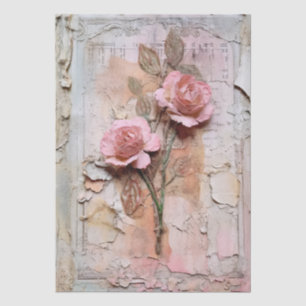 De Seda Papel Decoupage Floral Grunge Vintage Rosa