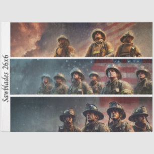 De Seda Papel decoupage Homenaje Bombero Serruchos