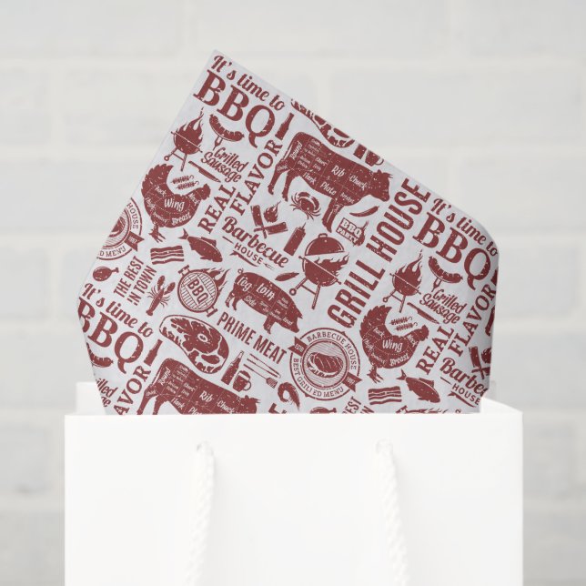 De Seda Papel decoupage Parrilla Barbacoa (Bolsa de regalo)