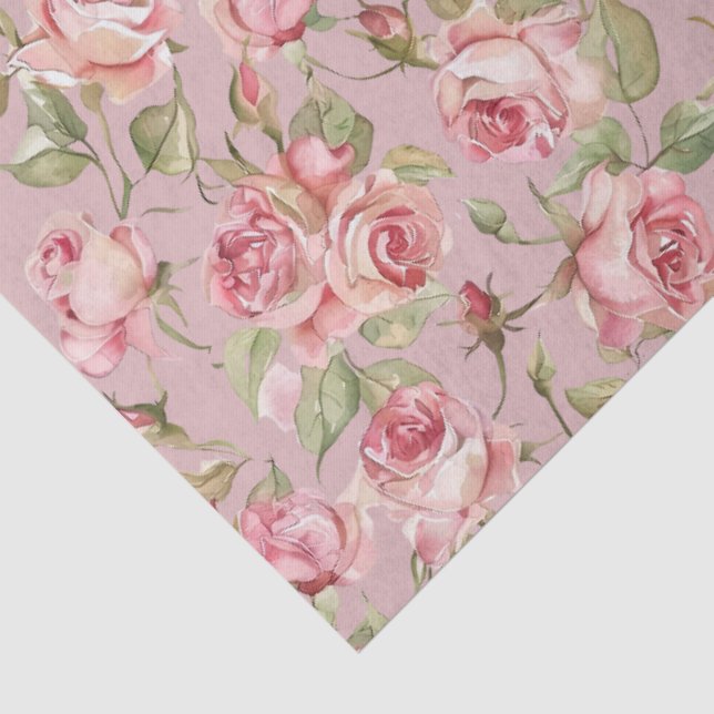 De Seda Papel decoupage rosa malva  (Detalle)