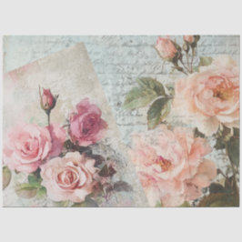 De Seda Papel decoupage rosa vintage antiguo rubor rosa