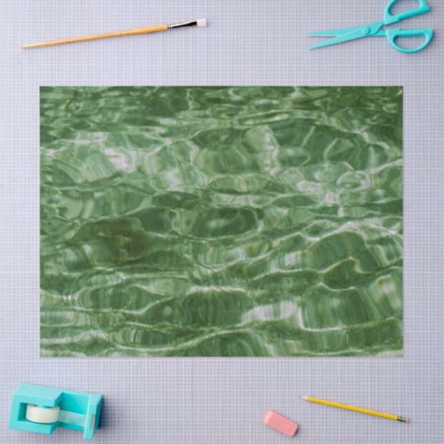 De Seda Papel del tejido del agua verde (Artesanía)