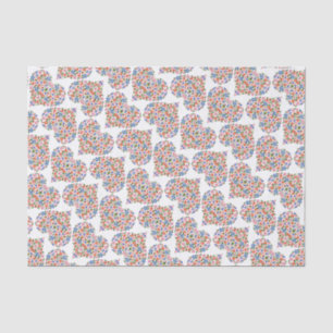De Seda Papel del tejido del corazón floral estilo arte fo