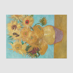 De Seda Papel del tejido del girasol Vincent Van Gogh