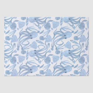 De Seda Papel del tejido del octo azul profundo