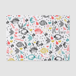 De Seda Papel del tejido del pescado tropical