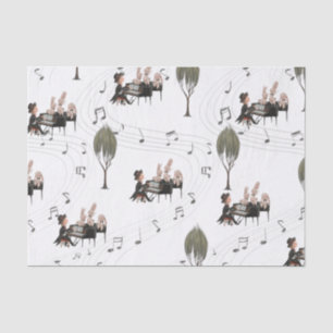 De Seda Papel del tejido pianista