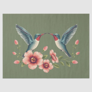 De Seda Papel Floral Colibrí 
