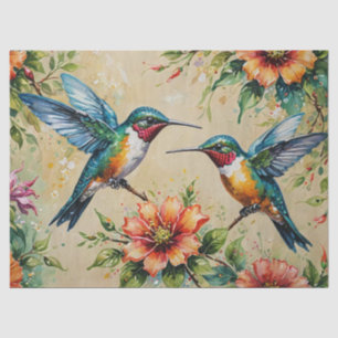 De Seda Papel Floral Colibrí 