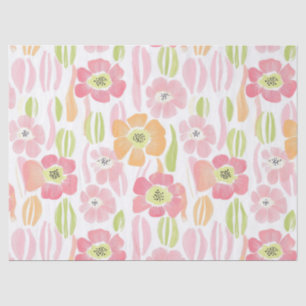 De Seda Papel Floral Retro Pastel (1)