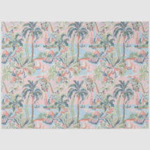 Papel Higiénico Blush Tropical Toile, Palmas y Vel