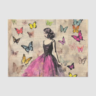 De Seda Papel higiénico inspirado en Chica y mariposas