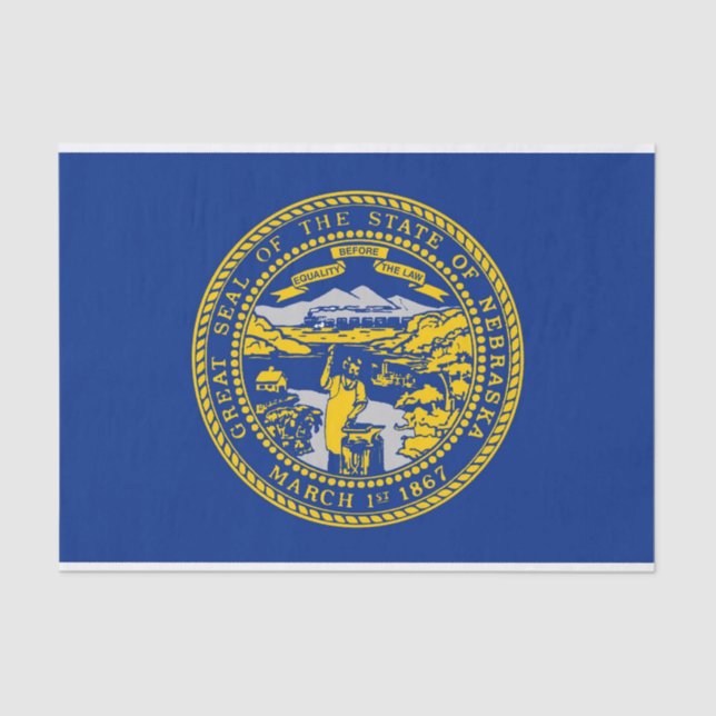 De Seda Papel higiénico patriótico con bandera Nebraska, E (Anverso)