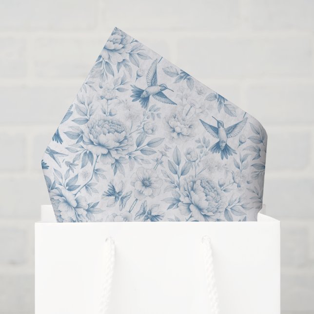 De Seda Papel Higiénico Toile Colibrí (Bolsa de regalo)