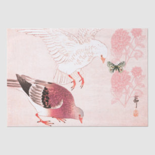 DE SEDA PAPEL JAPONÉS IMPRESO TISSUE VOLANDO BLANCO DOVE