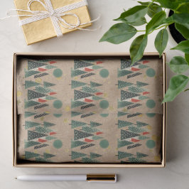 De Seda Papel Kraft Verde Árboles Estrellas Doradas Papel 