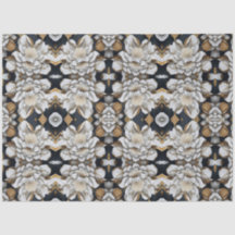 Papel moderno blanco y dorado floral en blanco