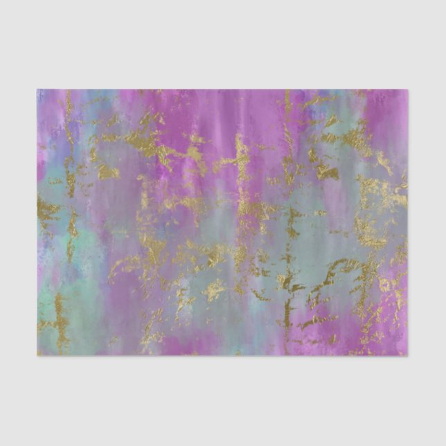 De Seda Papel morado, azul y deluxe dorado (Anverso)