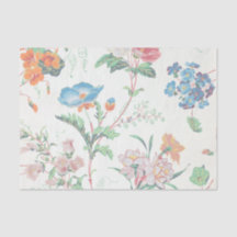Papel pintado antiguo floral Francia 1830