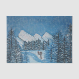 De Seda PAPEL Pintado Blue Winter-TISSUE WRAPPING