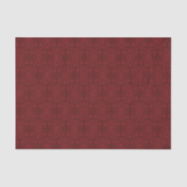 De Seda Papel pintado floral rojo detallado (Anverso)