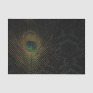 De Seda Papel pintado negro victoriano y pavo real