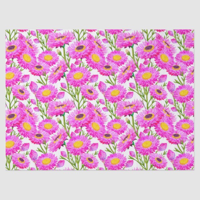 De Seda Papel rosa: disimula los flores (Anverso)