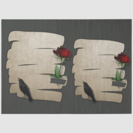 De Seda Papel Rosa Raven Gothic 20x30 Decoupage 