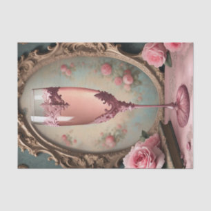 De Seda Papel rosa Rococo Champagne Glass Decolour