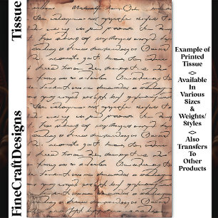 De Seda Papel Sepia Aged Elegant Escribiendo Decoupage DC8