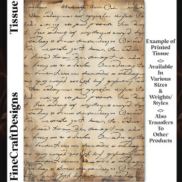 De Seda Papel Sepia Aged Elegant Writing DC8a Decoupage