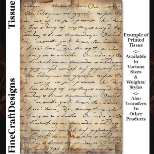 De Seda Papel Sepia Aged Elegant Writing DC8a Decoupage