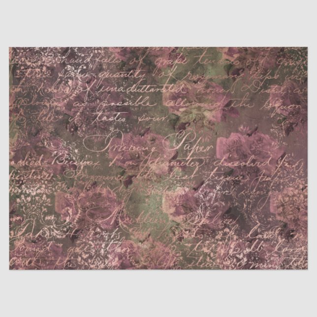 De Seda Papel Serie Ephemera Rosa Dorado Diseño 3 (Anverso)