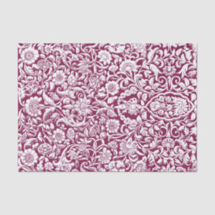 De Seda Papel tapicería Antiguo Decoupage blanca sobre roj
