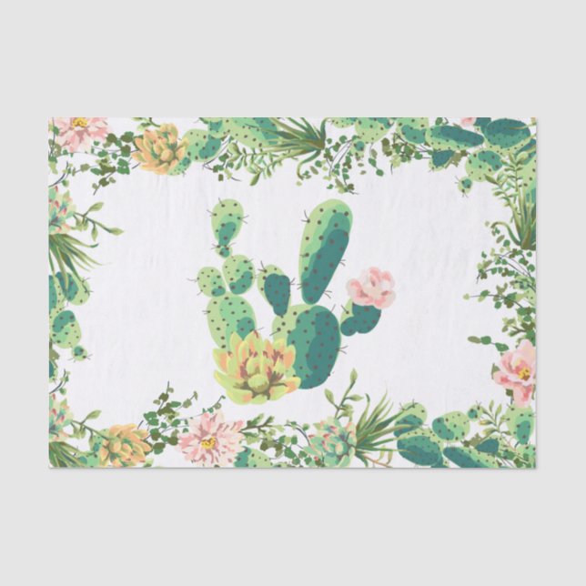 De Seda Papel tapicería que envuelve cactus bohemios (Anverso)